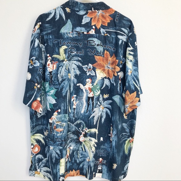 Tommy Bahama Cool Yule Hawaiian Christmas Shirt M - Picture 3 of 6